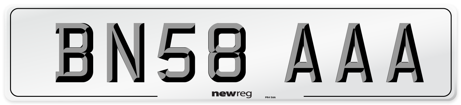BN58 AAA Number Plate from New Reg
